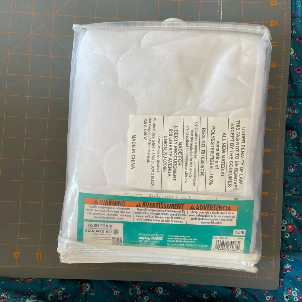 White Mini Crib Mattress Pad Cover